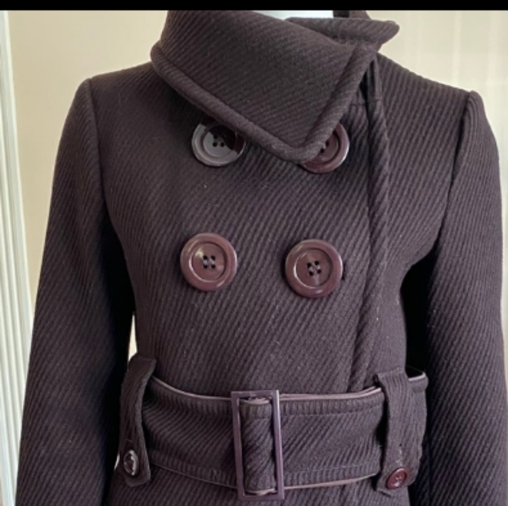 Soia & Kyo Brown Wool Peacoat Size Small (4/6)